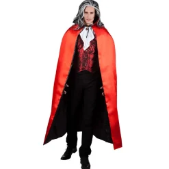 Halloween Cape Omkeerbaar Rood Zwart 1,5m
