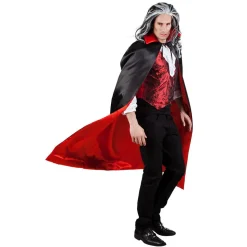Halloween Cape Omkeerbaar Rood Zwart 1,5m