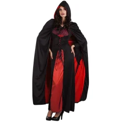 Halloween Cape Omkeerbaar Zwart Rood 1,7m