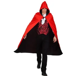 Halloween Cape Omkeerbaar Zwart Rood 1,7m