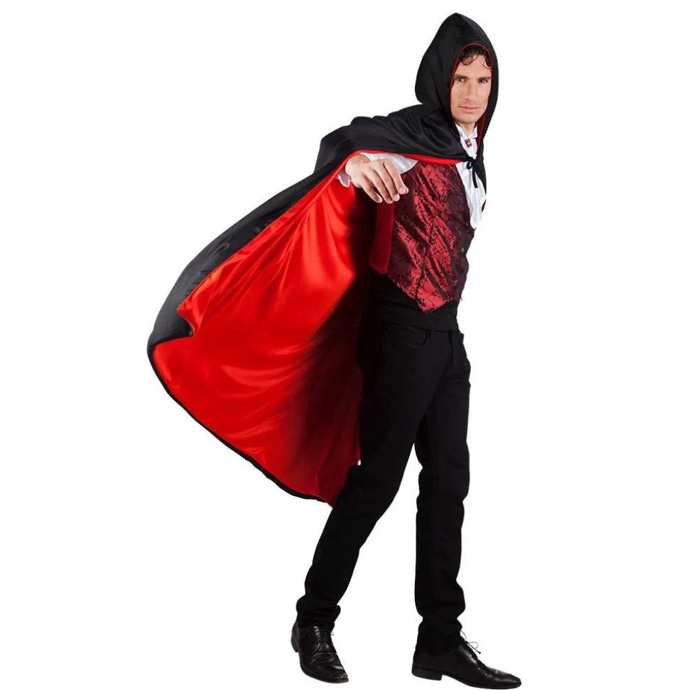 Halloween Cape Omkeerbaar Zwart Rood 1,7m