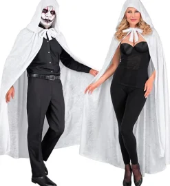 Halloween Cape Wit Fluweel 1,4m
