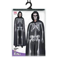 Halloween Cape Wit Zwart Skelet 1,5m