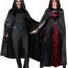 Halloween Cape Zwart Fluweel 1,4m