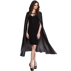 Halloween Cape Zwart Grijs 1,7m