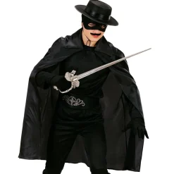 Halloween Cape Zwart Kind 90cm