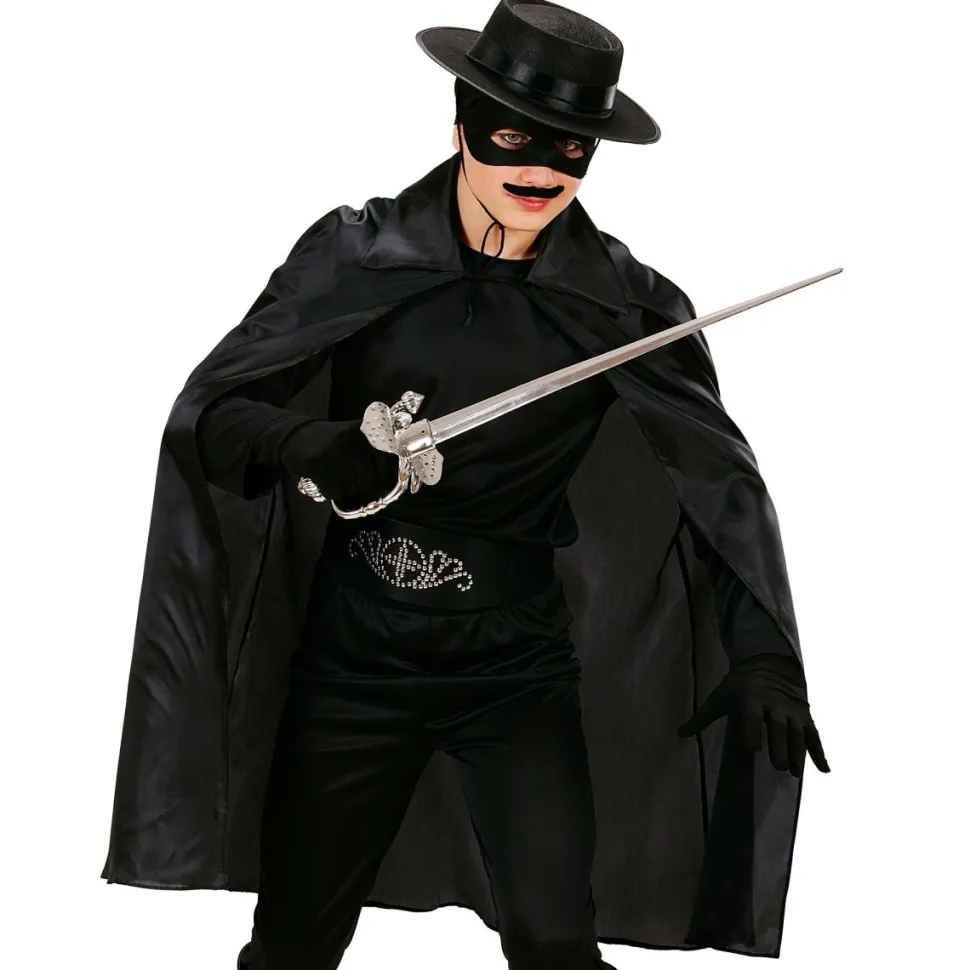 Halloween Cape Zwart Kind 90cm