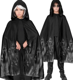 Halloween Cape Zwart Kind Geest 90cm