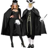 Halloween Cape Zwart Met Kraag 1,3m