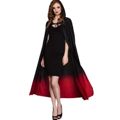 Halloween Cape Zwart Rood 1,7m