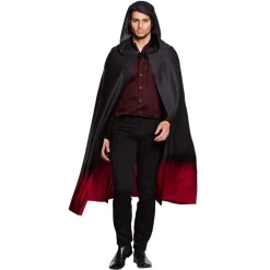 Halloween Cape Zwart Rood 1,7m