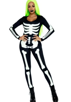 Halloween Catsuit Dames Glow In The Dark Leg Avenue