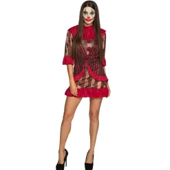 Halloween Clown Kostuum Rood Dames