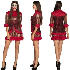 Halloween Clown Kostuum Rood Dames