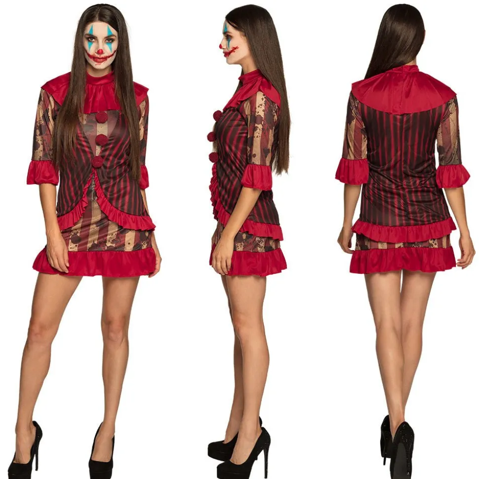 Halloween Clown Kostuum Rood Dames