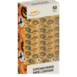 Halloween Cupcake Vormpjes Oranje Papier 5cm 50st