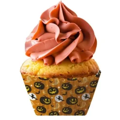 Halloween Cupcake Vormpjes Oranje Papier 5cm 50st