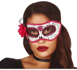 Halloween Day Of The Dead Masker Roze