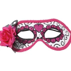 Halloween Day Of The Dead Masker Roze
