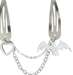 Halloween Haarclip Ketting Vleermuis En Hartje