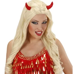 Halloween Haarclip Rood Hoorn 2st