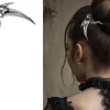 Halloween Haarspeldjes Zilver Vleermuis 19cm