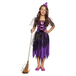 Halloween Heks Kostuum Kind Paarse Glitter