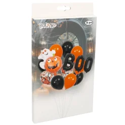 Halloween Helium Ballonnen Set Zwart Oranje 14 delig
