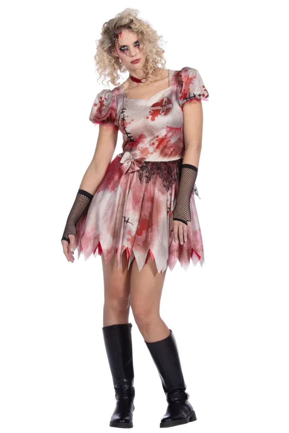 Halloween Jurk Dames Kort Met Bloed 2 delig