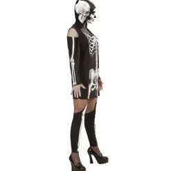 Halloween Jurk Dames Skelet Met Capuchon