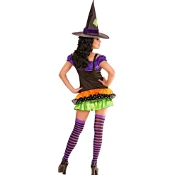 Halloween Jurk Gekleurd Dames Heks Glamour