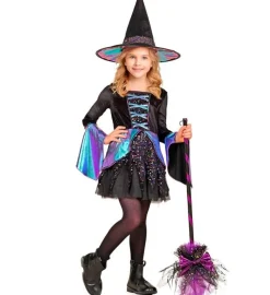 Halloween Jurk Gekleurd Meisje Heks 2 delig