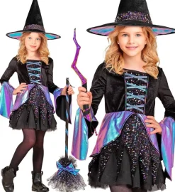 Halloween Jurk Gekleurd Meisje Heks 2 delig