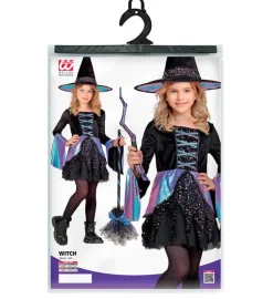 Halloween Jurk Gekleurd Meisje Heks 2 delig