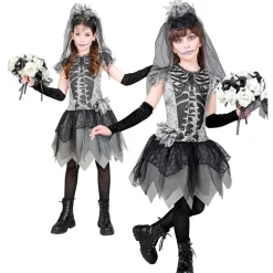 Halloween Jurk Meisje Skelet Bruidje