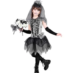 Halloween Jurk Meisje Skelet Bruidje