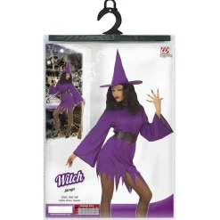 Halloween Jurk Paars Dames Heks