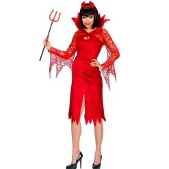 Halloween Jurk Rood Dames Duivel 2 delig