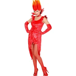 Halloween Jurk Rood Dames Fluwelen Duivel