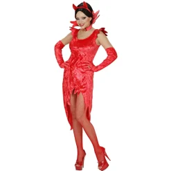 Halloween Jurk Rood Duivel Fluweel