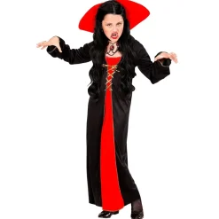 Halloween Jurk Rood Zwart Meisje Vampier 2 delig