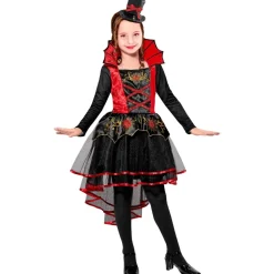 Halloween Jurk Rood Zwart Meisje Vampier