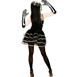 Halloween Jurk Wit Zwart Dames Skelet
