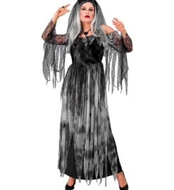Halloween Jurk Zwart Bruid 2 delig