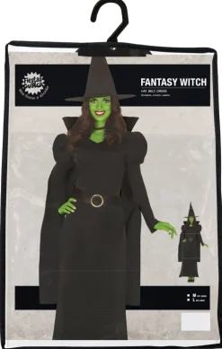 Halloween Jurk Zwart Dames Heks Lang