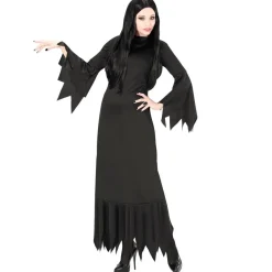 Halloween Jurk Zwart Dames Mortisia Lang