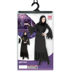 Halloween Jurk Zwart Dames Mortisia Lang