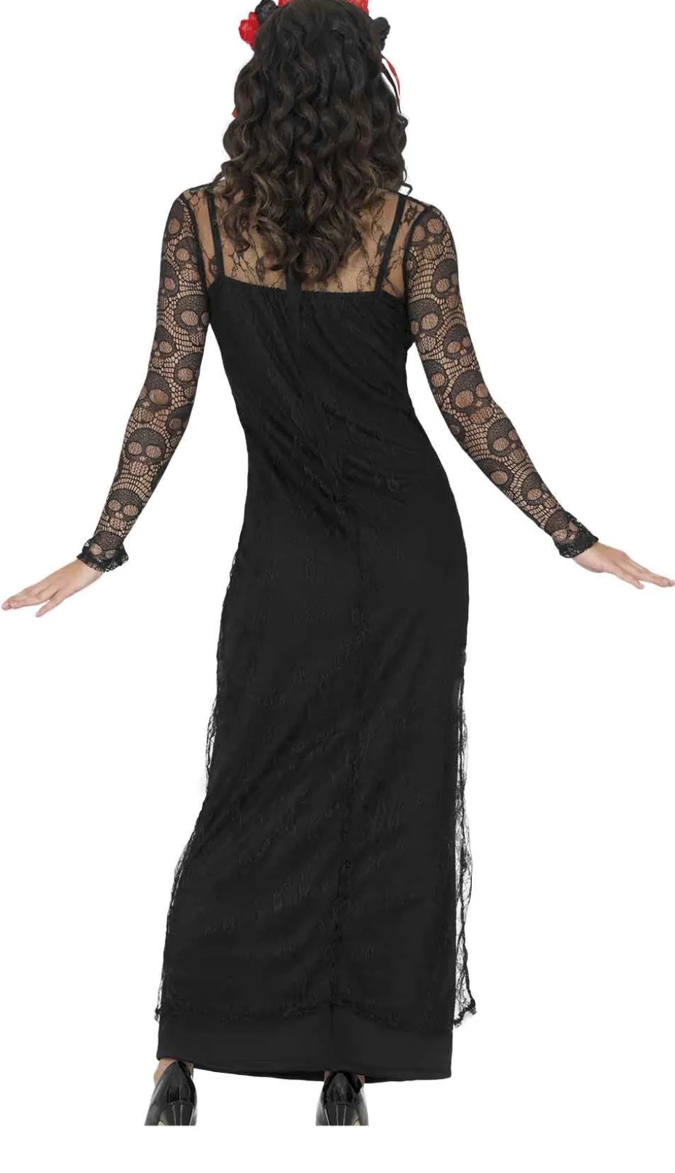 Halloween Jurk Zwart Dames Skelet