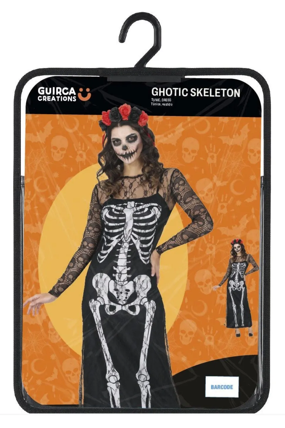 Halloween Jurk Zwart Dames Skelet