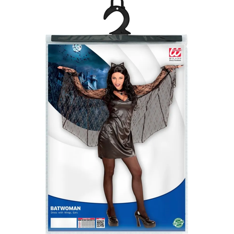 Halloween Jurk Zwart Dames Vleermuis